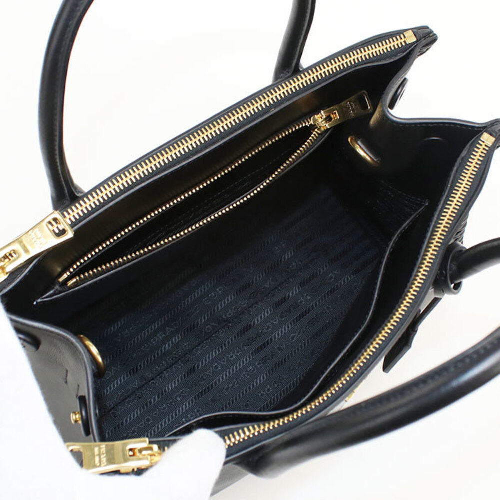PRADA Prada 2-way tote bag, Saffiano leather, women's, black - Picture 3 of 9